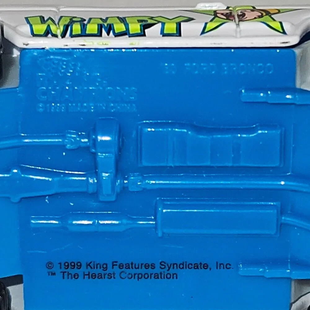 Racing Champions Wimpy (Popeye)‎ '80 Ford Bronco, White, Loose (K234)